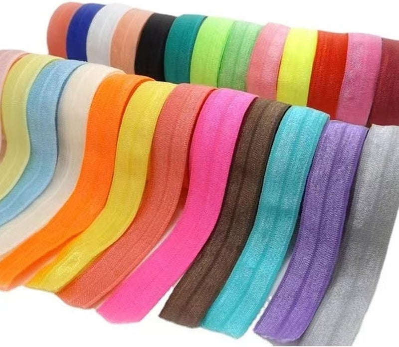 FAYADA Fold Over Elastic,5/8" Foldover FOE Trim Elastic Ribbon,Stretch FOE Band for Hair Ties Headbands Sewing Craft -5 Yards (Hot Pink) - Image 5